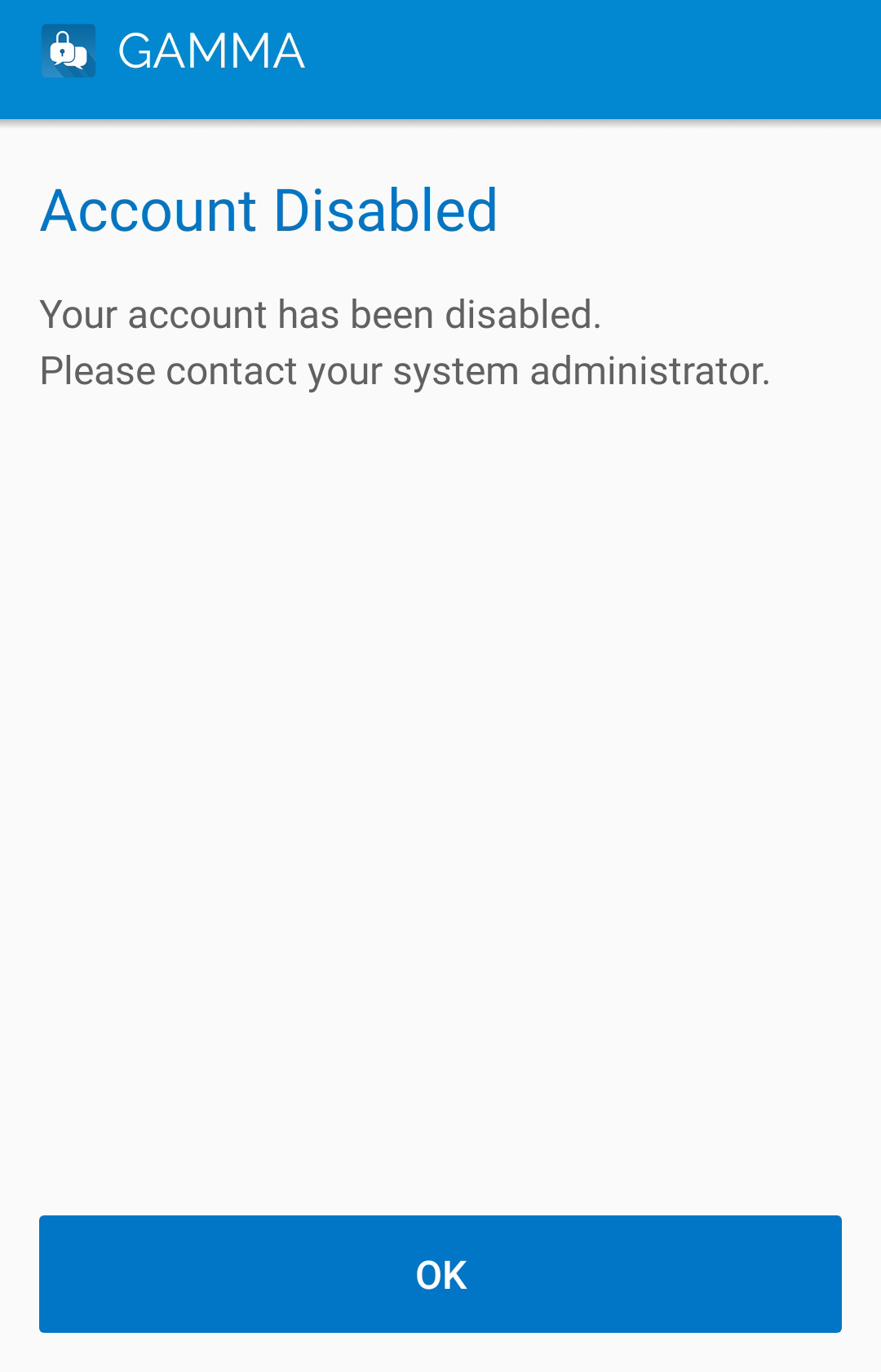 Delete GAMMA User - Disable APP