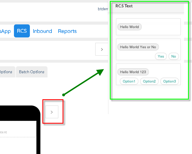 RCS Text Option RCS Text Option